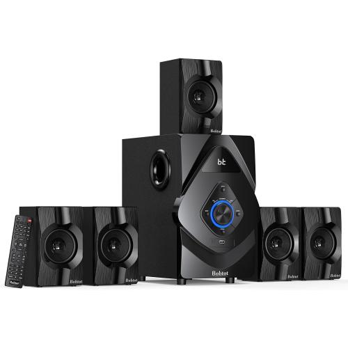 Bobtot Home Theater System Wireless Rear Satellite Speakers 800W 6.5 inch Subwoofer 5.1/2.1 Channel Surround Sound Systems with ARC Optical Bluetooth Input