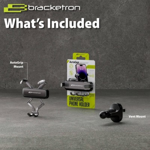 Bracketron AutoGrip Universal Car Vent Mount - Black: Plastic Adjustable Holder