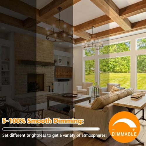 E12 LED Candelabra Bulbs 40 Watt Equivalent, 4W Vintage Candle Light Bulbs Dimmable, 470Lm Warm White 2700K B10 Edison Bulb, Filament Clear Glass Lamp Bulb for Chandelier Ceiling Fan (5 Packs)