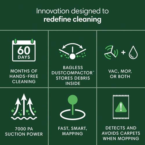Roomba 205 Vac DustCompactor Bagless 13.2 in. Robotic Vacuum   with Smart Navigation in Black