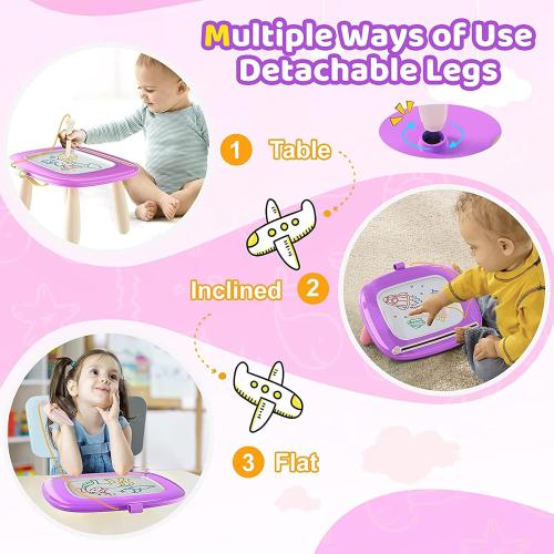 Kikidex Toddlers Toys Age 1-3, Magnetic Drawing Board, Doodle Board Pad Learning and Educational Toys for 1 2 3 Year Old Kids Birthday Gift (Purple)