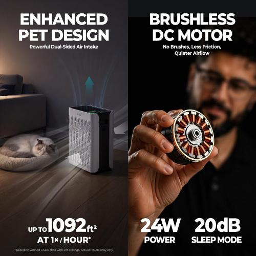 Air Purifiers for Home Bedroom Large Room Up to 1092 Ft² 1Hr AHAM Verified