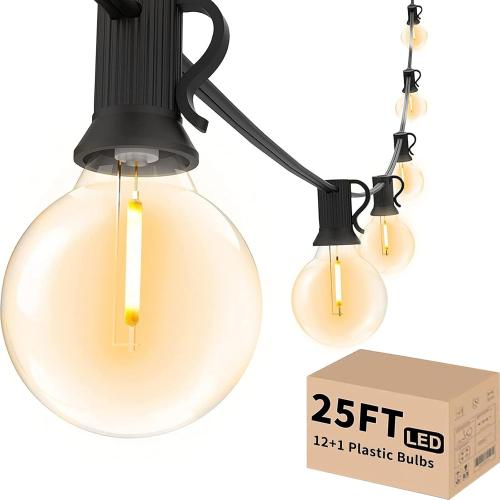 Svater Outdoor String Lights 25 FT G40 LED Patio Hanging Light Waterproof