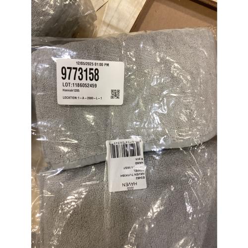 Haven Turkish Cotton Hand Towel in Harbor Mist Grey 6 pack