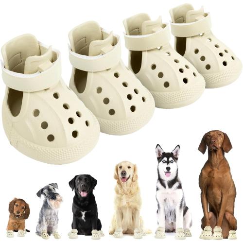 Dog Sandals, Breathable Dog Shoe for Hot Pavement, Anti-Slip & Paw Protectors Pet 4 pack