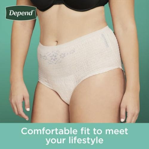 Depend Fresh Protection Incontinence Underwear for Women, Adult Diapers, M, 18 Count