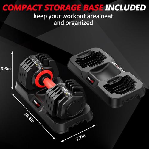 Adjustable Dumbbell Set Pair 25 lb or 50lb,10-in-1 Free Weight