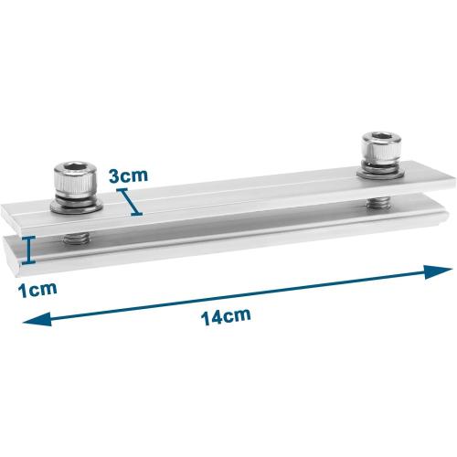 ECSiNG 4Pcs Solar Panel Rail Profile Connector Aluminium Mounting Rail Connectors Solar Panel Mounting Kit Solar Panel Accessories 14x3cm
