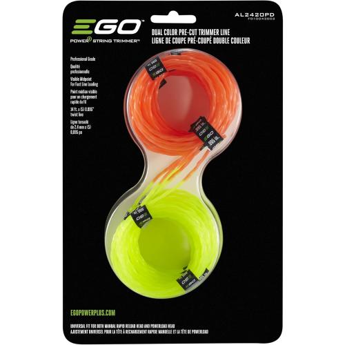 EGO POWER  095” Dual Color Pre-Cut Trimmer Line for 15 String Trimmers - AL2420PD
