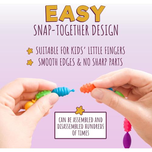 Orian Pop Beads Jewelry Kit for Girls – 550  Colorful Snap Beads to Create Bracelets, Necklaces & Rings, Fun DIY Set with Unicorn Gift Bag, Ages 3