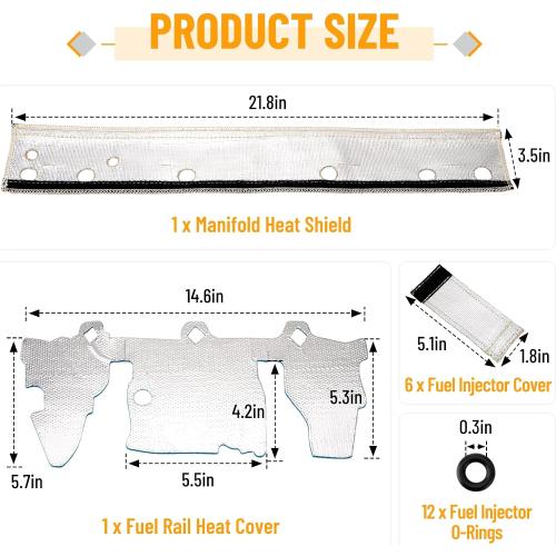 Fuel Rail & Injector Cover Kit Heat Shield Kit 010378