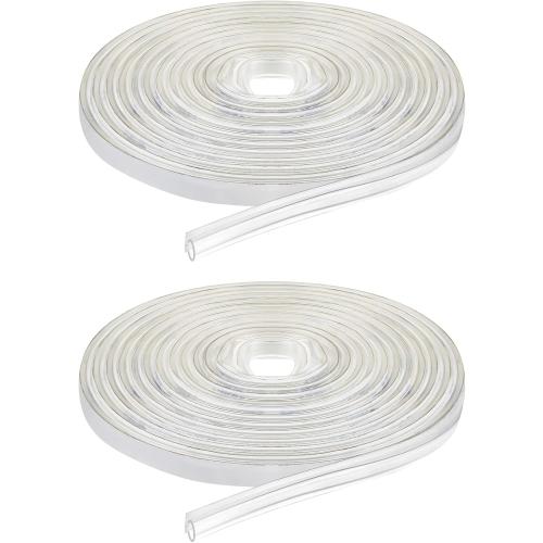 Tondiamo Shower Door Side Strip Seal Glass Translucent Shower Door Side Strip Seal Soft Clear PVC Frameless Glass Sweep to Stop Water(7/32 x 98.4 Inches,2 Rolls)