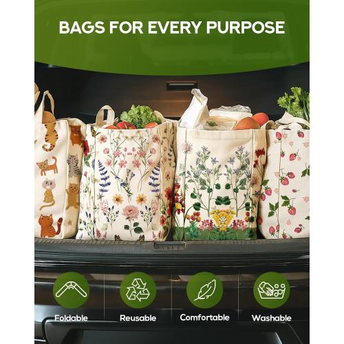 Miss Adola Cute Extra Large Canvas Grocery Tote Bag