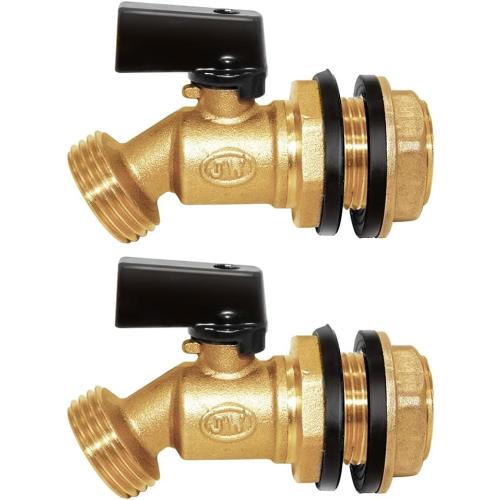 Joywayus Brass Water Container/Rain Barrel Spigot 3/4 Threaded (Pack of 2)