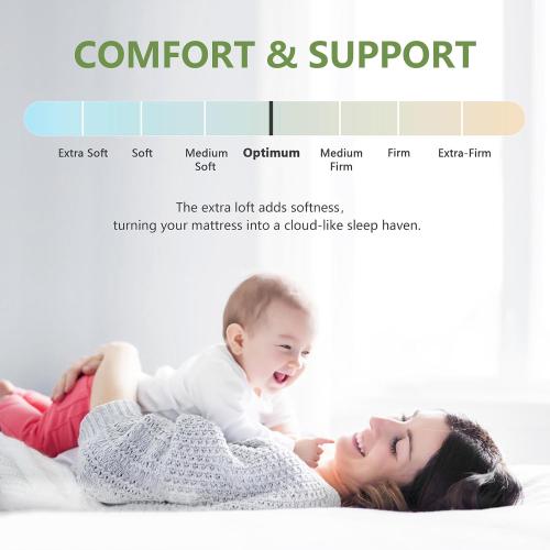 Premium Viscose Made from Bamboo  Mattress Topper, Quilted Fitted Extra Thick Mattress Pad