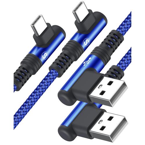 USB to USB C Cable 3.3ft 2-Pack 3.1A Fast Charging Right Angle CarPlay Cord
