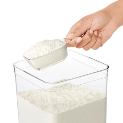 OXO SoftWorks 4-piece POP Container Set with Rice Measuring Cup & Scoop NEEDS CLEANING