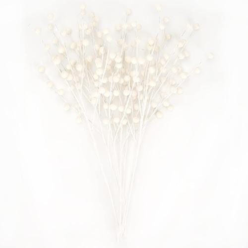 Christmas Berries Picks Set of 12 Xmas Tree Decorations 14inches White Holly Berry Stems Decorative Artificial Floral Picks for Holiday Wreath Garland Floral Table Arrangement Decor