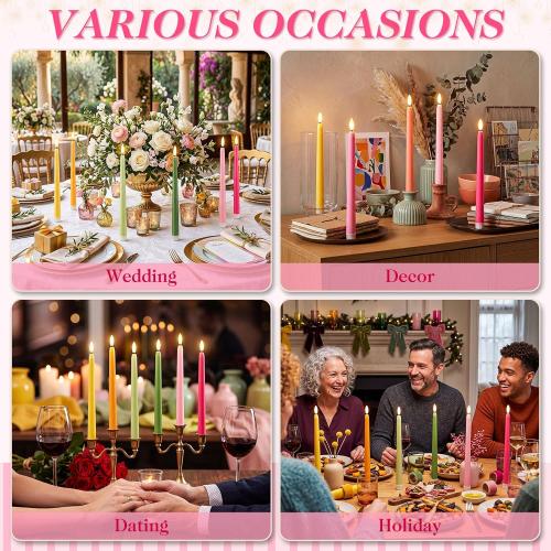 Baquler 24 Pcs 11'' Summer Fruit Flameless Taper Candles
