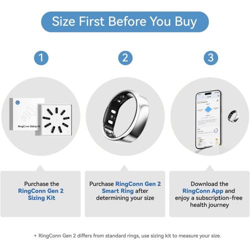 RingConn Gen 2 Sizing Kit - Size Before You Buy (Sizes 6-14)