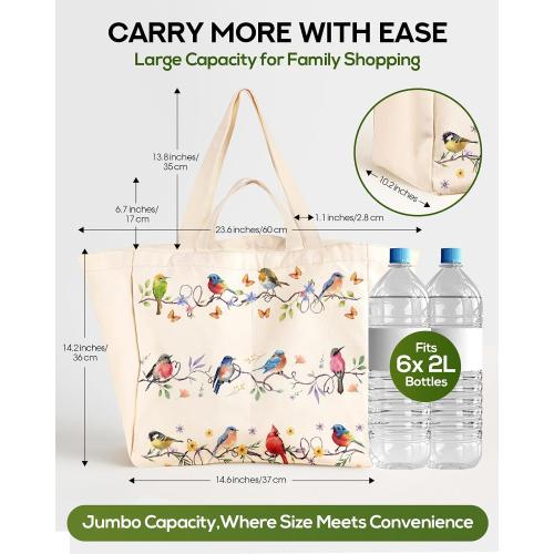 Miss Adola Cute Extra Large Canvas Grocery Tote Bag