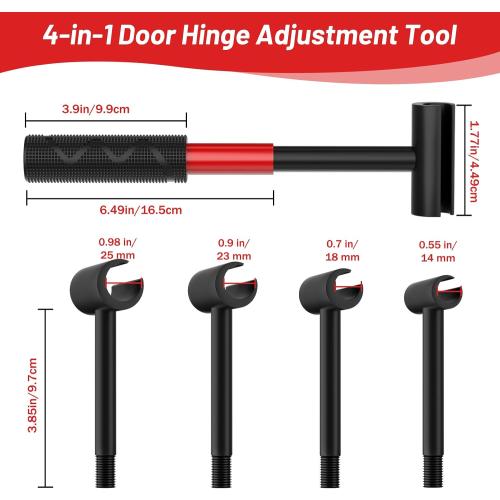 4-in-1 Door Hinge Adjustment Tool, Hinge Gap Adjusting Wrench Fits 14-25mm