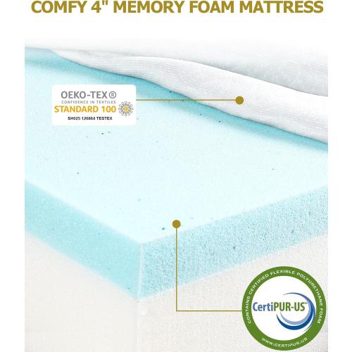 Ferlizer Folding Bed with Mattress  Space-Saving Guest Cot, Gold