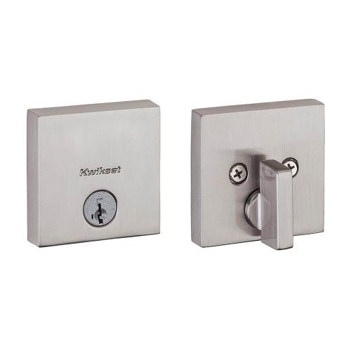 Kwikset Signature Series 258 Satin Nickel Low Profile Deadbolt with SmartKey Pack