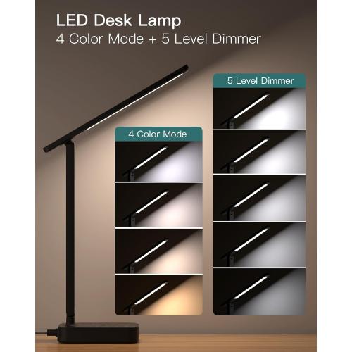Addtam LED Desk Lamp with 4 Modes for Home Office College Dorm Essentials