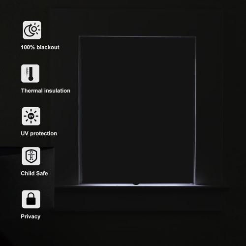 Cordless Blackout Cellular Shades for Windows, Honeycomb Window Shades with Thermal Insulation, Child & Pet Safe Room Darkening Shade, Easy Install, 30 W x 36 H, White