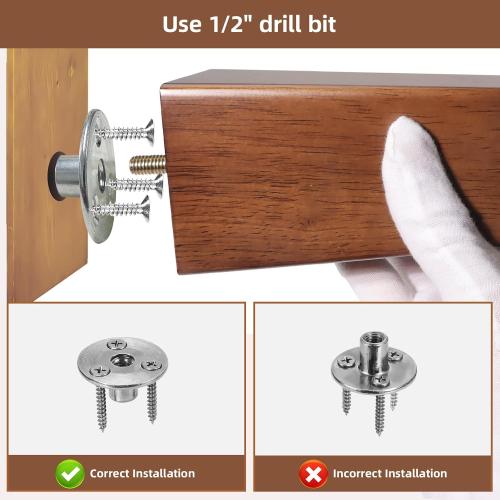 WEKIS Solid Wooden Furniture Legs 4 Inch, Natural Wood Mid Century Brown Square Legs Furniture Replacements Feet for Couch Legs, Sofa Legs, Cabinet Legs, Bench Legs, Bed Legs, Set of 4