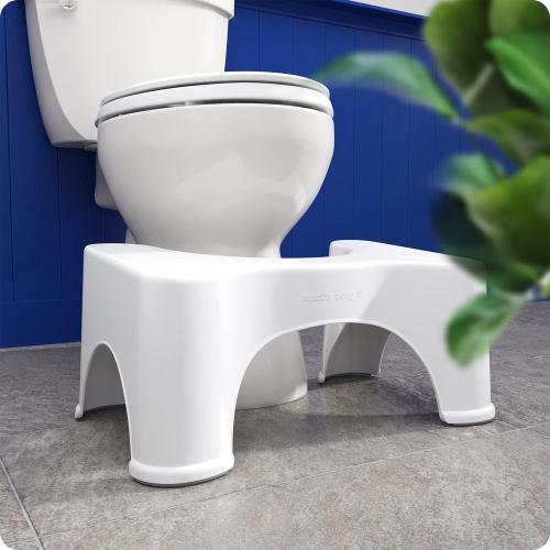 Squatty Potty Original Bathroom Toilet Stool 9 Inches Tall - White | Ergonomic Squat Footrest Bathroom Stool for Improved Bowel Health and Natural Posture