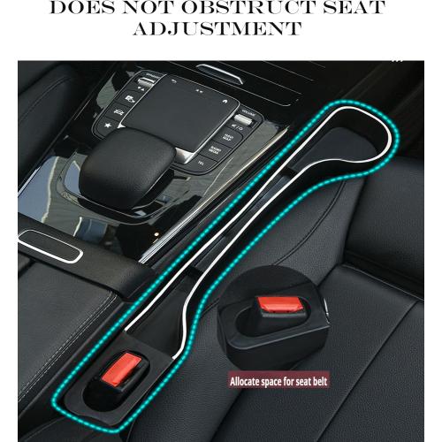 Car Seat Gap Filler Organizer- Upgrade Car Side Seat Gap Filler with Cup Holder and Phone Holder- Car Seat Gap Organizer for Prevent Falling-Seat Gap Storage 2 Pack (2, Black)