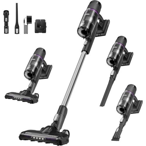 Eureka Cordless Vacuum - 20.3kPa Powerful Suction, Detachable Battery, Up to 50-Min, 5.5 lbs Lightweight, 5-Stage HEPA Filtration for allergies, Ideal for Pet Hair & Hardwood & Carpet, ReactiClean 410 ‼️has stains and dust‼️and may come with missing pieces ‼️