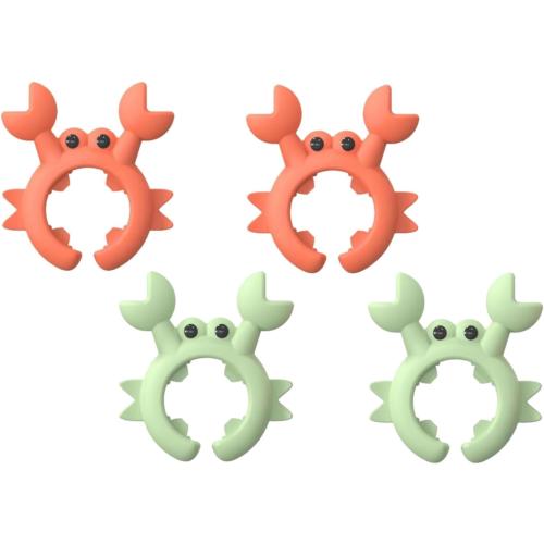 Crab Shaped Spatula Holder, Silicone Spoon Rest for Pot, Multifunctional Utensil Rest, Anti-overflow Clip, Mixed Colors (4)