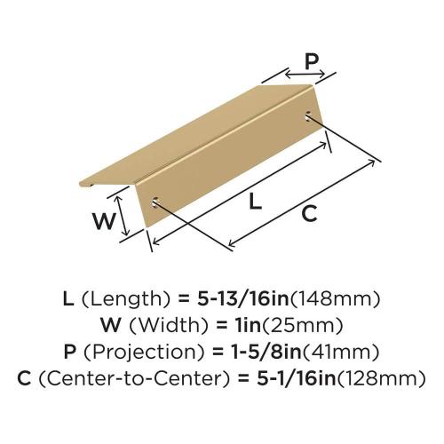 Amerock Edge Pulls 5-1/16 in. (128mm) Modern Champagne Bronze Cabinet Edge Pull