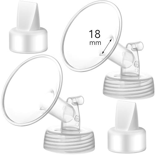 18mm Flange and Duckbill Valve Compatible with Spectra S1 S2 9 Plus Breastpump Replacement to Spectra Pump Parts, Not Original, Replace Accessories.