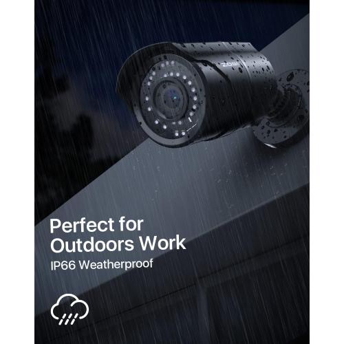 ZOSI 5MP 3K Add-on PoE Camera, Wired Bullet Surveillance IP Camera