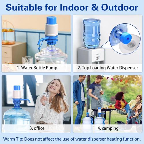 Gofriipai Water Pump for 5 Gallon Water Jug, Manual Water Dispenser Pump