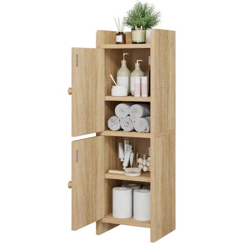 IBUYKE Small Bathroom Storage Cabinet Narrow Toilet Paper Holder