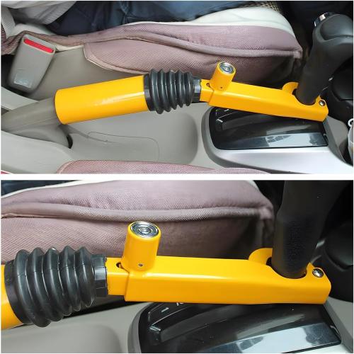 Bittwee Car Gear Stick Lock, Anti-Theft Device Security Adjustable Vehicle Handbrake to Gear Stick Lock with 2 Keys, Automotive Manual Padlock Mechanism, Universal for SUV RV Truck