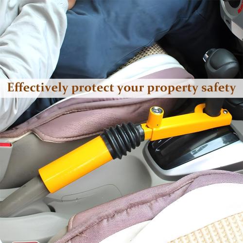 Bittwee Car Gear Stick Lock, Anti-Theft Device Security Adjustable Vehicle Handbrake to Gear Stick Lock with 2 Keys, Automotive Manual Padlock Mechanism, Universal for SUV RV Truck