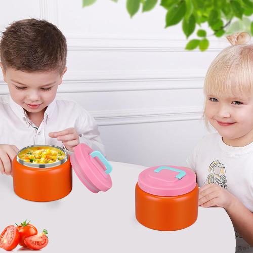PIQUEBAR 8oz Kids Thermo for Hot Food,Small Lunch Thermo Food Container Stainless Steel,Easy Open Wide Mouth Thermo for Hot Cold Food for Preschool Travel