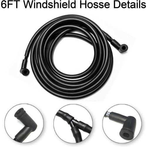Windshield Washer Hose Jet fluid Spray Nozzles repair kit Compatible with 2013-2019 Wrangler JK JKU, 2013-2017 Jeep Wrangler Replaces 68197414AB, 68164356AB Windshield Washer Hose