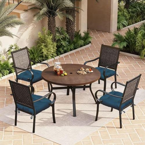 Outdoor Chair Cushions , 19x19 Tufted Outdoor Seat Cushions, Waterproof Patio Furniture Cushions,Navy Blue