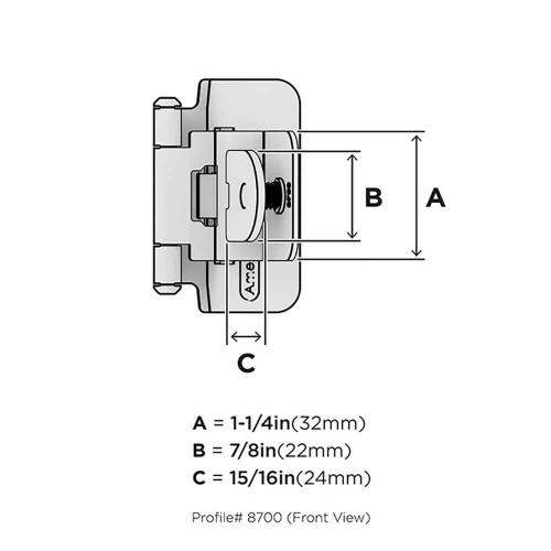 Champagne Bronze 3/8 in. (10 mm) Inset Double Demountable, Cabinet Hinge (2-Pack)