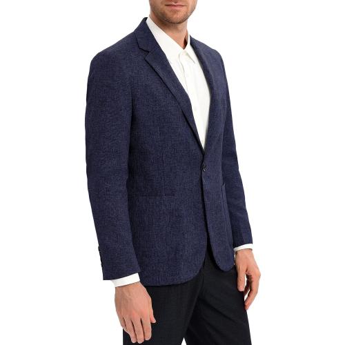 Men's Sport Coats & Blazers Linen Suit Jacket Casual Blazer for Men One Button Navy Blue M