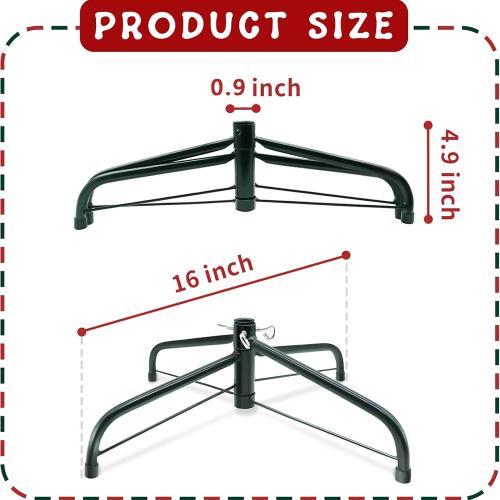 MNKXL 16 Inch Metal Christmas Tree Stand for 4 to 10ft Christmas Trees, Heavy Duty Folding Christmas Tree Stand, Universal Artificial Christmas Tree Stand Replacement
