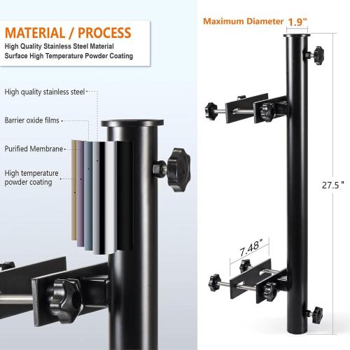 304 Stainless Steel Umbrella Deck Mount, Patio Umbrella Holder, Post white | Fits Umbrellas up to 1.9, Easy Installation, Sturdy, Save Space, Heavy Duty Outdoor Umbrella Base, Railing Mounting Brackets