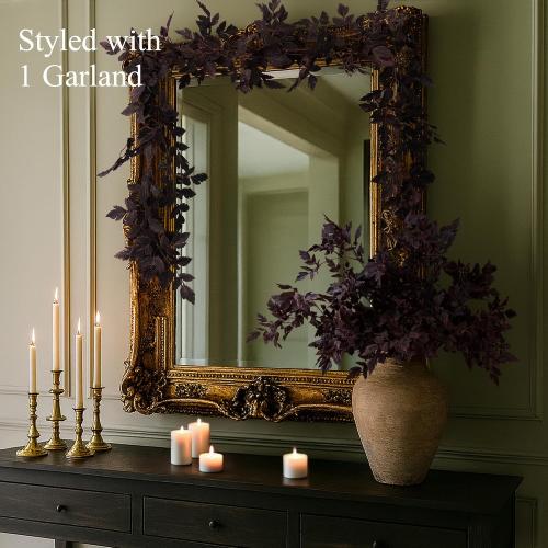 Fall Decorations for Home - 2 Pack 6 Ft Plum Cimicifuga Seeded Garlands